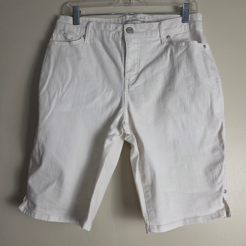 Gloria Vanderbilt White All-Around Slimming Effect Bermuda Shorts Womens 8